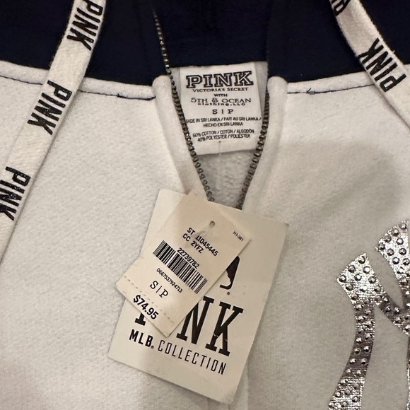 PINK Victoria's Secret Navy and White MLB Hoodie - Picture 2 of 3